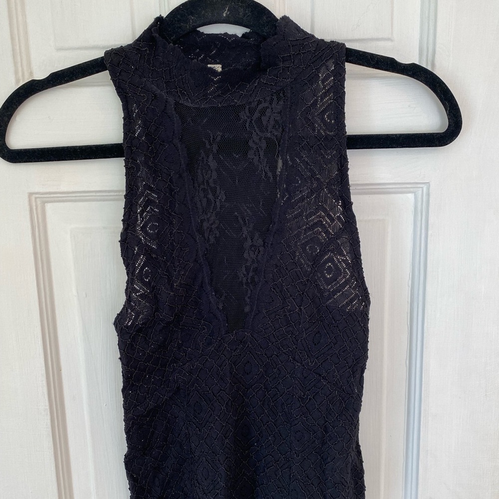 Free People black, sheer tank top